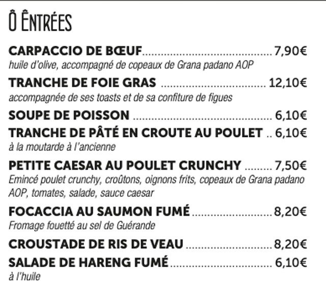 O-ENTREE ô entrées