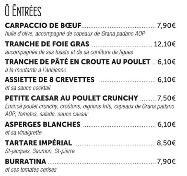ô entrées