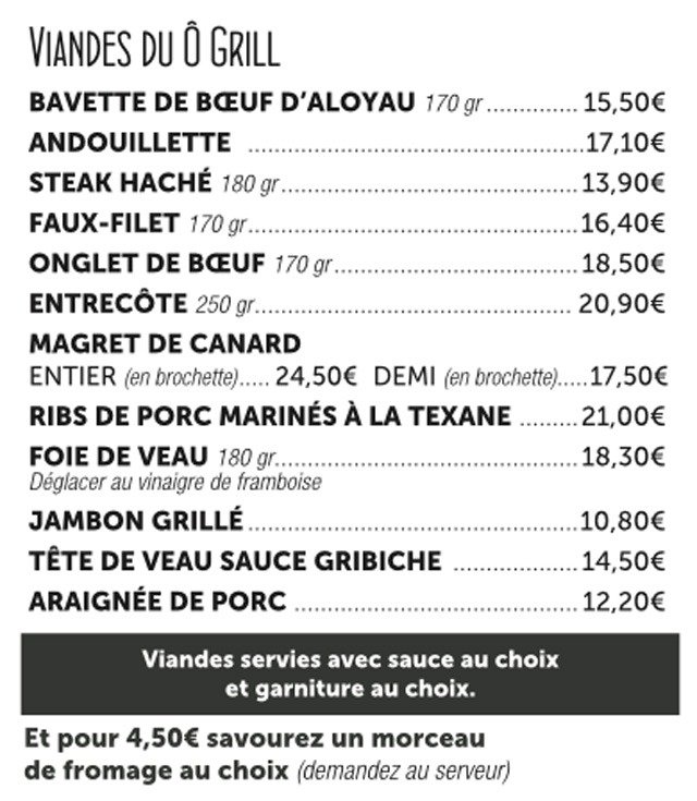 viandes o grill